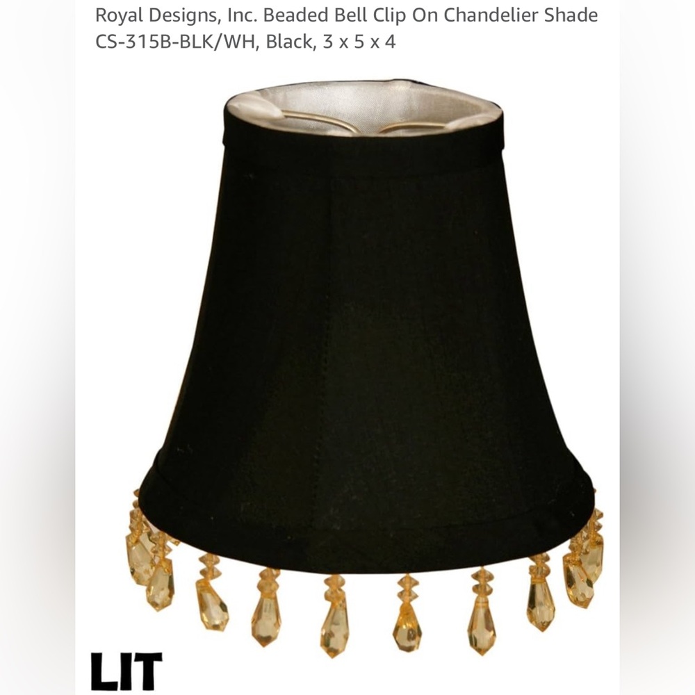 Royal Designs Inc beaded bell clip on chandelier shade